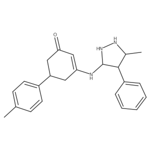 5-(4-Methylphenyl)-3-[(5-methyl-4-phenylpyrazolidin-3-yl)amino]cyclohex-2-en-1-one Structure