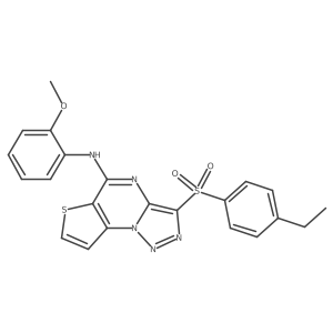 3-((4-ethylphenyl)sulfonyl)-N-(2-methoxyphenyl)thieno[2,3-e][1,2,3]triazolo[1,5-a]pyrimidin-5-amine Structure