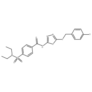 N-[5-[(4-chlorophenyl)methylsulfanyl]-1,3,4-thiadiazol-2-yl]-4-(diethylsulfamoyl)benzamide Structure