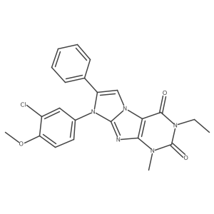 8-(3-chloro-4-methoxyphenyl)-3-ethyl-1-methyl-7-phenyl-1H-imidazo[2,1-f]purine-2,4(3H,8H)-dione Structure
