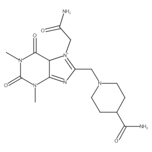 1-[[7-(2-amino-2-oxoethyl)-1,3-dimethyl-2,6-dioxo-5H-purin-7-ium-8-yl]methyl]piperidine-4-carboxamide Structure