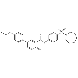 N-[4-(azepan-1-ylsulfonyl)phenyl]-1-(4-ethoxyphenyl)-4-oxo-1,4-dihydropyridazine-3-carboxamide结构式
