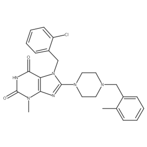 7-[(2-Chlorophenyl)methyl]-3-methyl-8-{4-[(2-methylphenyl)methyl]piperazinyl}-1,3,7-trihydropurine-2,6-dione Structure