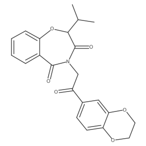 4-[2-(2,3-dihydro-1,4-benzodioxin-6-yl)-2-oxoethyl]-2-(propan-2-yl)-1,4-benzoxazepine-3,5(2H,4H)-dione结构式