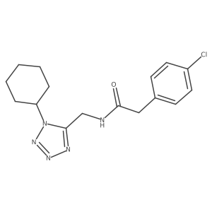 2-(4-chlorophenyl)-N-((1-cyclohexyl-1H-tetrazol-5-yl)methyl)acetamide结构式