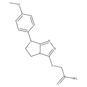 2-((7-(4-methoxyphenyl)-6,7-dihydro-5H-imidazo[2,1-c][1,2,4]triazol-3-yl)thio)acetamide结构式