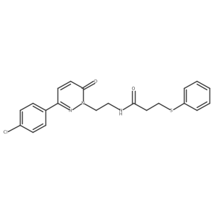 N-(2-(3-(4-chlorophenyl)-6-oxopyridazin-1(6H)-yl)ethyl)-3-(phenylthio)propanamide结构式