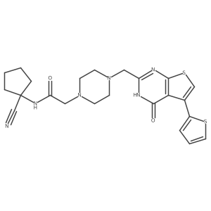 N-(1-cyanocyclopentyl)-2-(4-{[4-oxo-5-(thiophen-2-yl)-3H,4H-thieno[2,3-d]pyrimidin-2-yl]methyl}piperazin-1-yl)acetamide Structure