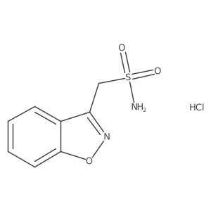 1,2-Benzisoxazole-3-methanesulfonamide hydrochloride (1:1)结构式