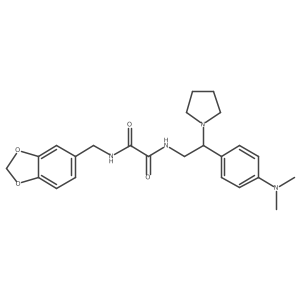 N1-(benzo[d][1,3]dioxol-5-ylmethyl)-N2-(2-(4-(dimethylamino)phenyl)-2-(pyrrolidin-1-yl)ethyl)oxalamide Structure