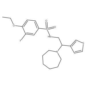 N-(2-(azepan-1-yl)-2-(thiophen-3-yl)ethyl)-4-ethoxy-3-fluorobenzenesulfonamide结构式