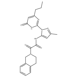 2-(3,4-dihydroisoquinolin-2(1H)-yl)-N-(3-methyl-1-(6-oxo-4-propyl-1,6-dihydropyrimidin-2-yl)-1H-pyrazol-5-yl)-2-oxoacetamide Structure