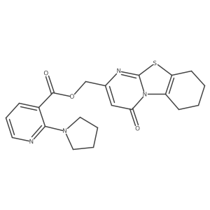 (6,7,8,9-Tetrahydro-4-oxo-4H-pyrimido[2,1-b]benzothiazol-2-yl)methyl 2-(1-pyrrolidinyl)-3-pyridinecarboxylate Structure