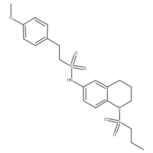 2-(4-methoxyphenyl)-N-(1-(propylsulfonyl)-1,2,3,4-tetrahydroquinolin-6-yl)ethanesulfonamide结构式