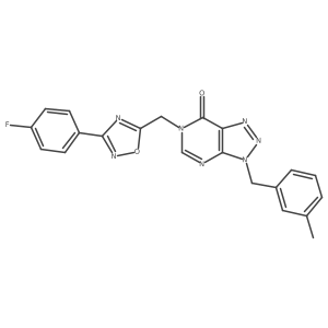 6-{[3-(4-fluorophenyl)-1,2,4-oxadiazol-5-yl]methyl}-3-[(3-methylphenyl)methyl]-3H,6H,7H-[1,2,3]triazolo[4,5-d]pyrimidin-7-one结构式