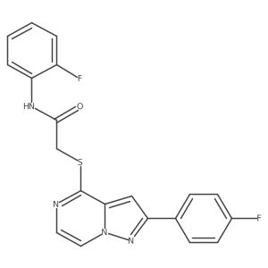 N-(2-fluorophenyl)-2-{[2-(4-fluorophenyl)pyrazolo[1,5-a]pyrazin-4-yl]sulfanyl}acetamide Structure