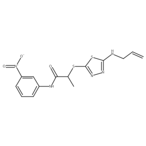 N-(3-Nitrophenyl)-2-[[5-(2-propen-1-ylamino)-1,3,4-thiadiazol-2-yl]thio]propanamide结构式