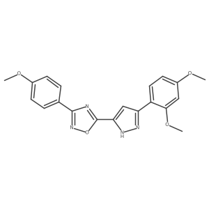 5-(3-(2,4-dimethoxyphenyl)-1H-pyrazol-5-yl)-3-(4-methoxyphenyl)-1,2,4-oxadiazole结构式