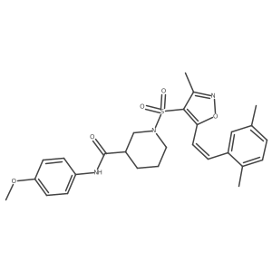 1-({5-[(1E)-2-(2,5-Dimethylphenyl)ethenyl]-3-methyl-1,2-oxazol-4-YL}sulfonyl)-N-(4-methoxyphenyl)piperidine-3-carboxamide Structure