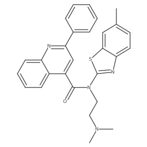 N-[2-(Dimethylamino)ethyl]-N-(6-methyl-2-benzothiazolyl)-2-phenyl-4-quinolinecarboxamide Structure