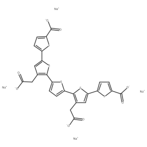 Sodium 3''',4'-bis(carboxylatomethyl)-[2,2':5',2'':5'',2''':5''',2''''-quinquethiophene]-5,5''''-dicarboxylate Structure