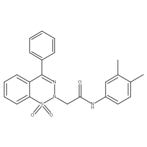 N-(3,4-dimethylphenyl)-2-(1,1-dioxido-4-phenyl-2H-1,2,3-benzothiadiazin-2-yl)acetamide结构式