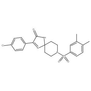 3-(4-Chlorophenyl)-8-((3,4-dimethylphenyl)sulfonyl)-1,4,8-triazaspiro[4.5]dec-3-en-2-one Structure