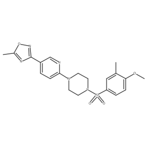 3-(6-(4-((4-Methoxy-3-methylphenyl)sulfonyl)piperazin-1-yl)pyridin-3-yl)-5-methyl-1,2,4-oxadiazole结构式