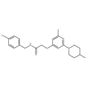 N-(4-chlorobenzyl)-2-{[6-methyl-2-(4-methylpiperidin-1-yl)pyrimidin-4-yl]oxy}acetamide结构式