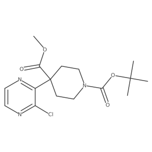 1-Tert-butyl 4-methyl 4-(3-chloropyrazin-2-yl)piperidine-1,4-dicarboxylate Structure