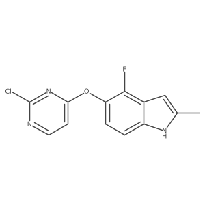 5-(2-chloropyrimidin-4-yloxy)-4-fluoro-2-methyl-1H-indole结构式