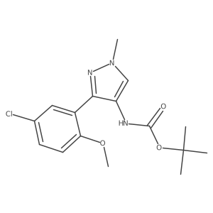 tert-butyl 3-(5-chloro-2-methoxyphenyl)-1-methyl-1H-pyrazol-4-ylcarbamate结构式