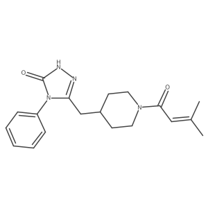 5-{[1-(3-methylbut-2-enoyl)piperidin-4-yl]methyl}-4-phenyl-2,4-dihydro-3H-1,2,4-triazol-3-one Structure