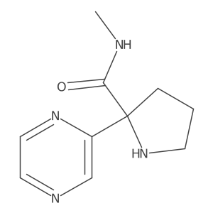 N-methyl-2-(pyrazin-2-yl)pyrrolidine-2-carboxamide结构式