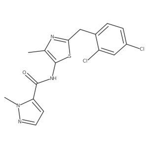N-(2-(2,4-dichlorobenzyl)-4-methylthiazol-5-yl)-1-methyl-1h-pyrazole-5-carboxamide结构式