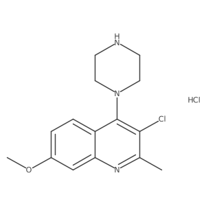 3-Chloro-7-methoxy-2-methyl-4-(piperazin-1-yl)quinoline hydrochloride结构式
