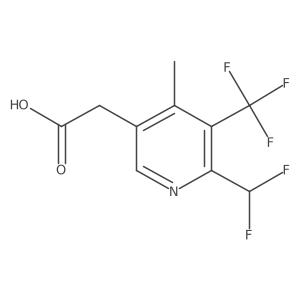 2-(Difluoromethyl)-4-methyl-3-(trifluoromethyl)pyridine-5-acetic acid结构式