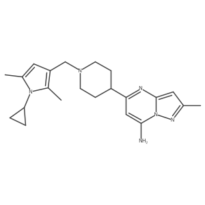 5-(1-((1-Cyclopropyl-2,5-dimethyl-1H-pyrrol-3-yl)methyl)piperidin-4-yl)-2-methylpyrazolo[1,5-a]pyrimidin-7-amine Structure