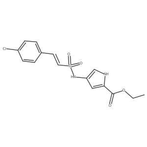 Ethyl 4-[[(E)-2-(4-chlorophenyl)ethenyl]sulfonylamino]-1H-pyrrole-2-carboxylate结构式