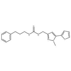 1-((5-(furan-2-yl)-1-methyl-1H-pyrazol-3-yl)methyl)-3-(3-phenylpropyl)urea结构式