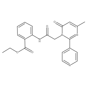 ethyl 2-(2-(4-methyl-6-oxo-2-(pyridin-4-yl)pyrimidin-1(6H)-yl)acetamido)benzoate Structure