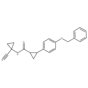 2-[4-(benzyloxy)phenyl]-N-(1-cyanocyclopropyl)cyclopropane-1-carboxamide Structure