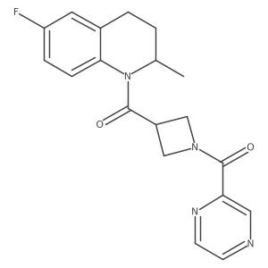 (3-(6-Fluoro-2-methyl-1,2,3,4-tetrahydroquinoline-1-carbonyl)azetidin-1-yl)(pyrazin-2-yl)methanone Structure