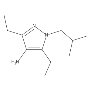 3,5-diethyl-1-(2-methylpropyl)-1H-pyrazol-4-amine结构式