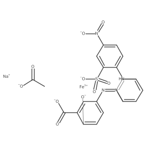 Ferrate(1-), (acetato-O)[2-hydroxy-5-[[4-[(4-nitro-2-sulfophenyl)amino]phenyl]azo]benzoato(3-)-O1,O2]-, sodium Structure