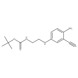 tert-Butyl (2-((4-amino-3-cyanophenyl)amino)ethyl)carbamate结构式