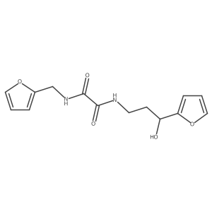 N1-(3-(furan-2-yl)-3-hydroxypropyl)-N2-(furan-2-ylmethyl)oxalamide结构式