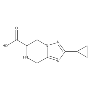 2-Cyclopropyl-5,6,7,8-tetrahydro-[1,2,4]triazolo[1,5-a]pyrazine-6-carboxylic acid结构式