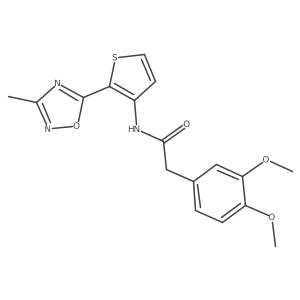 2-(3,4-dimethoxyphenyl)-N-[2-(3-methyl-1,2,4-oxadiazol-5-yl)thiophen-3-yl]acetamide结构式