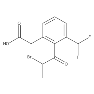 2-(2-Bromopropanoyl)-3-(difluoromethyl)phenylacetic acid Structure